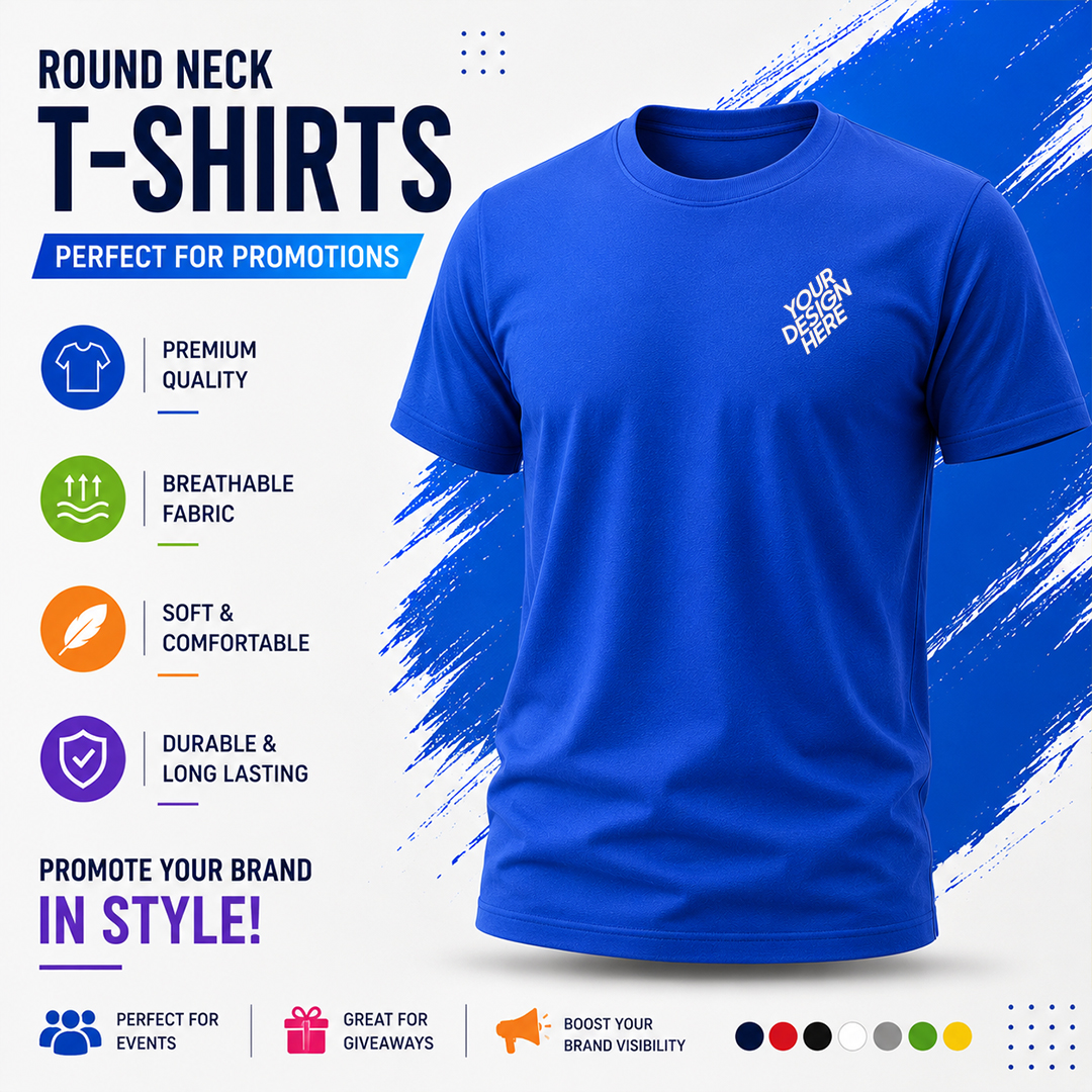 Round Neck T-Shirts — custom branded corporate gift