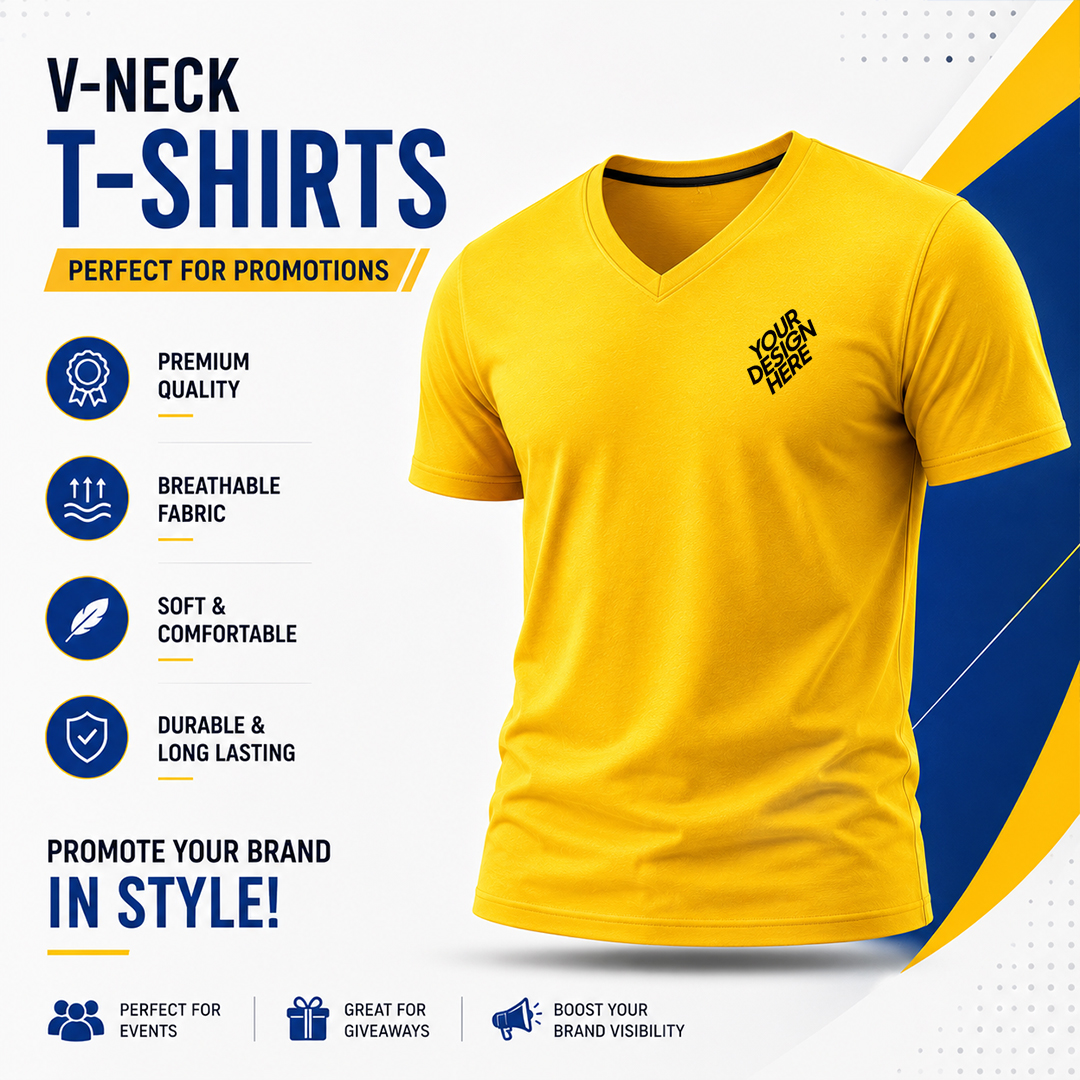 V-Neck T-Shirts — custom branded corporate gift